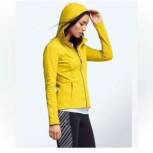 Athleta Women's Size S Electric Yellow Verbier Hoodie Jacket Outdoor Activewear